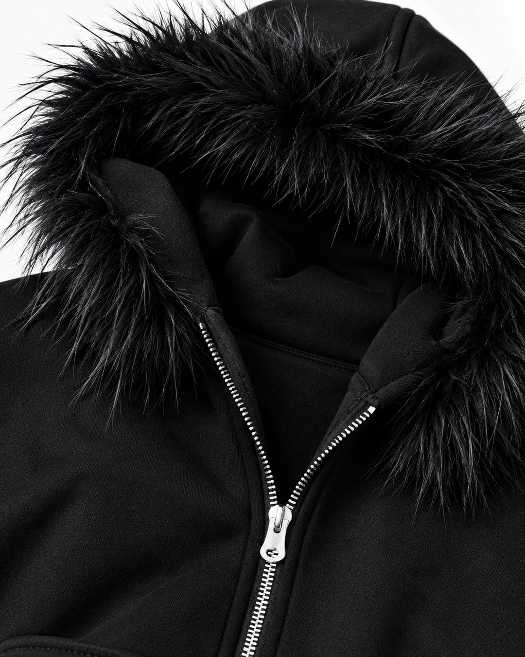 Trimmed-Hood Zip-Front Jacket