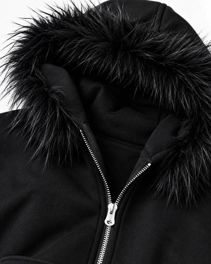Trimmed-Hood Zip-Front Jacket