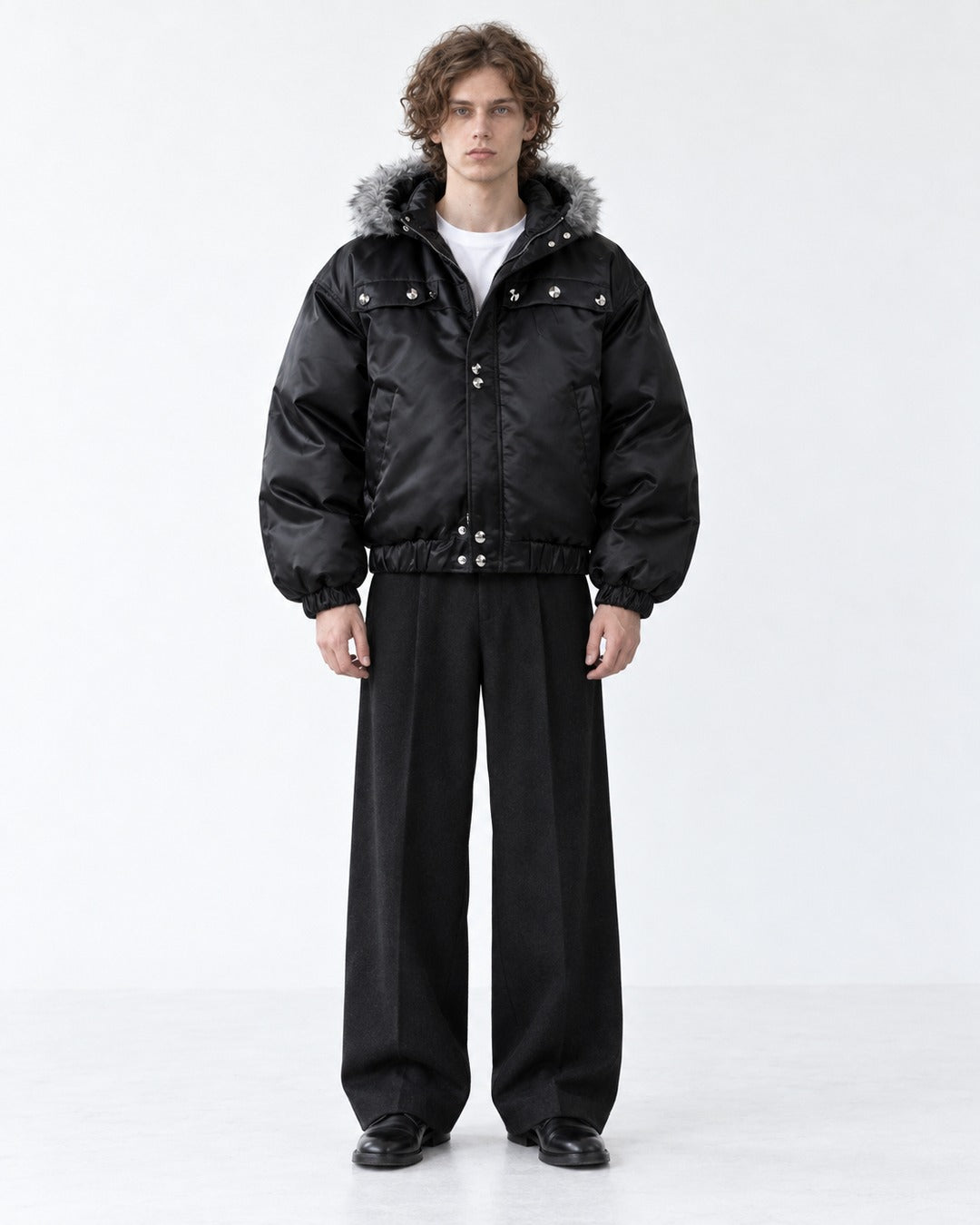 Fur-Trim Hooded Jacket