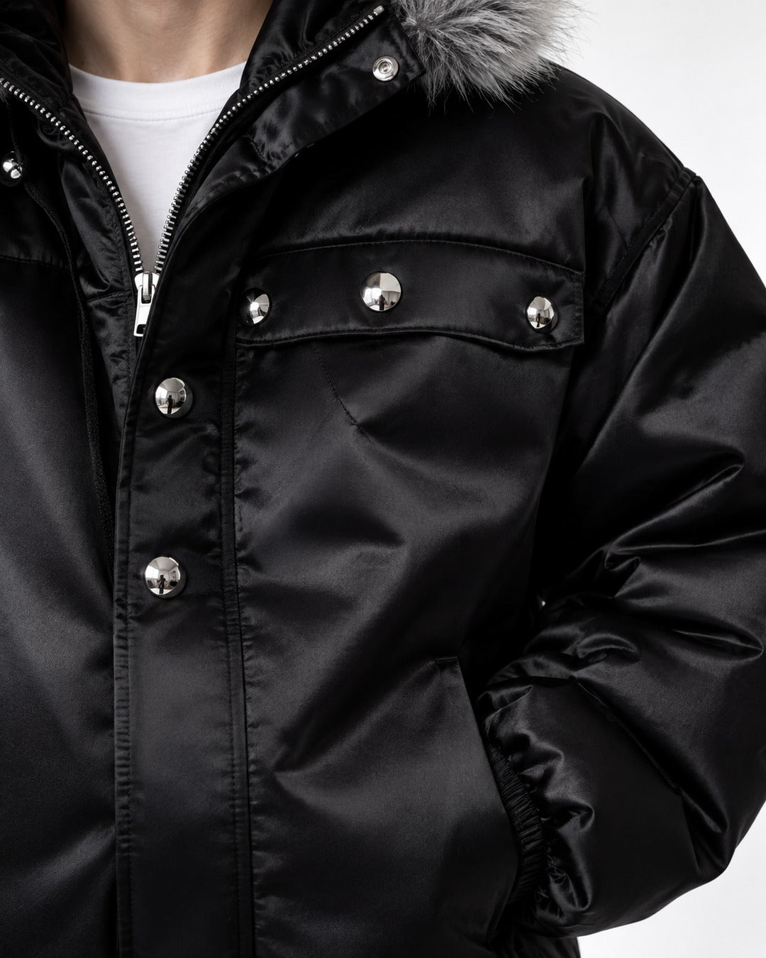 Fur-Trim Hooded Jacket