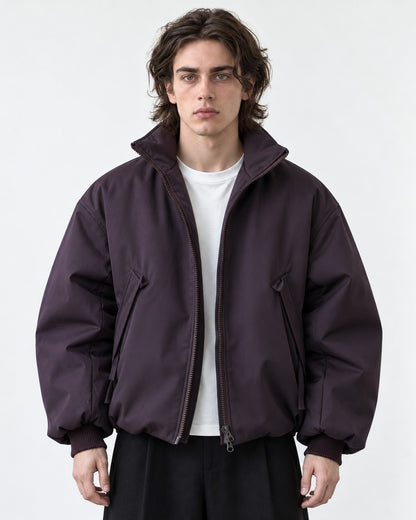 Stand Collar Drawstring Jacket