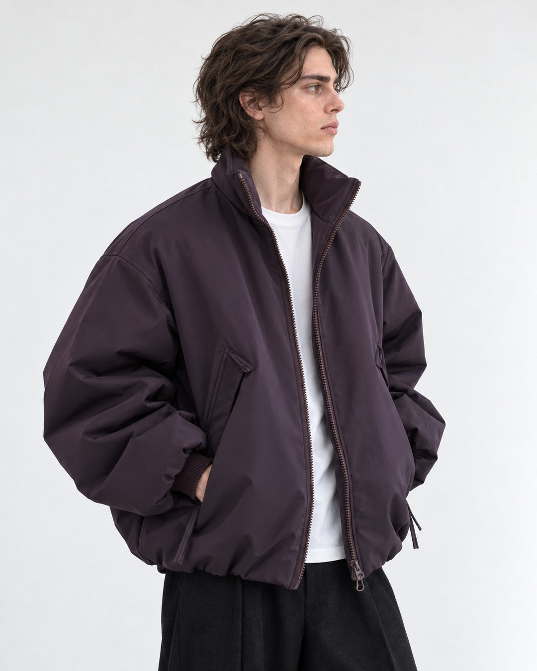 Stand Collar Drawstring Jacket