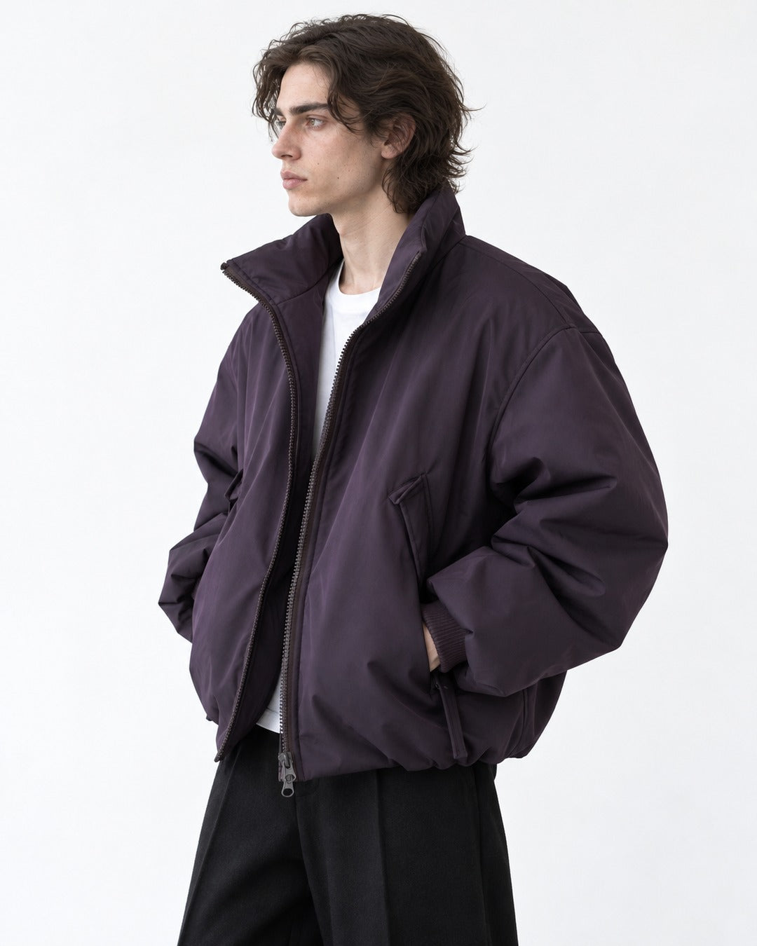 Stand Collar Drawstring Jacket