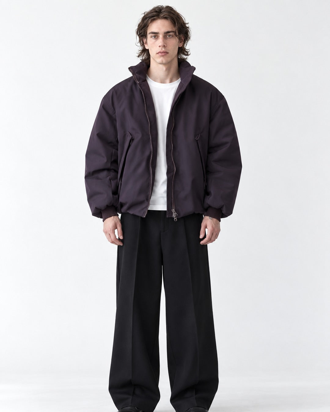 Stand Collar Drawstring Jacket