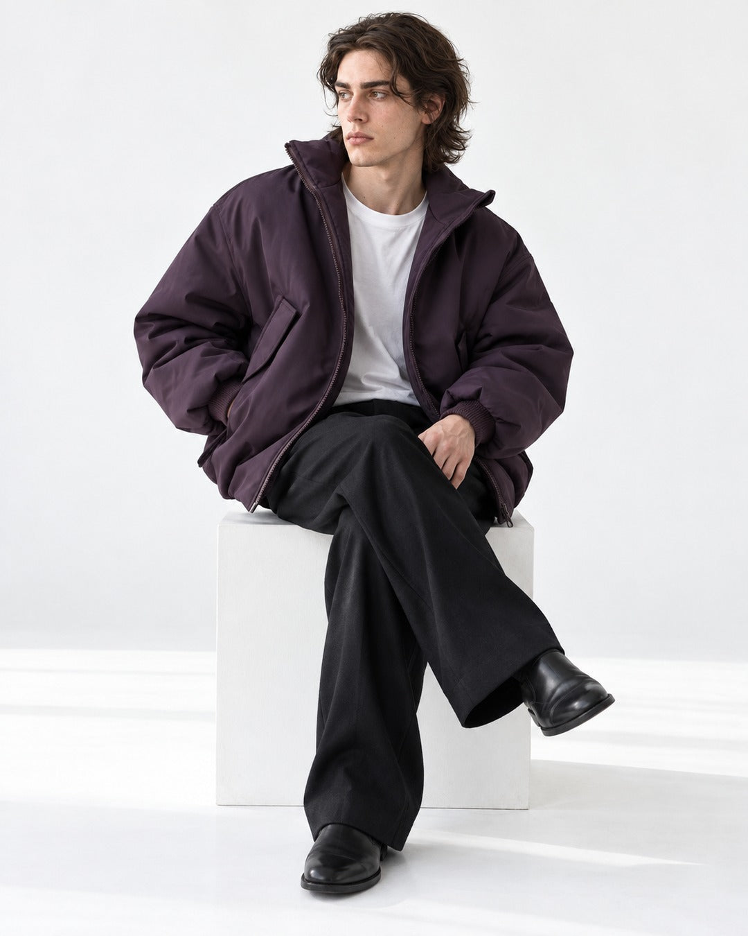 Stand Collar Drawstring Jacket