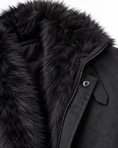 Trimmed Hood Charm Zip Bomber Jacket
