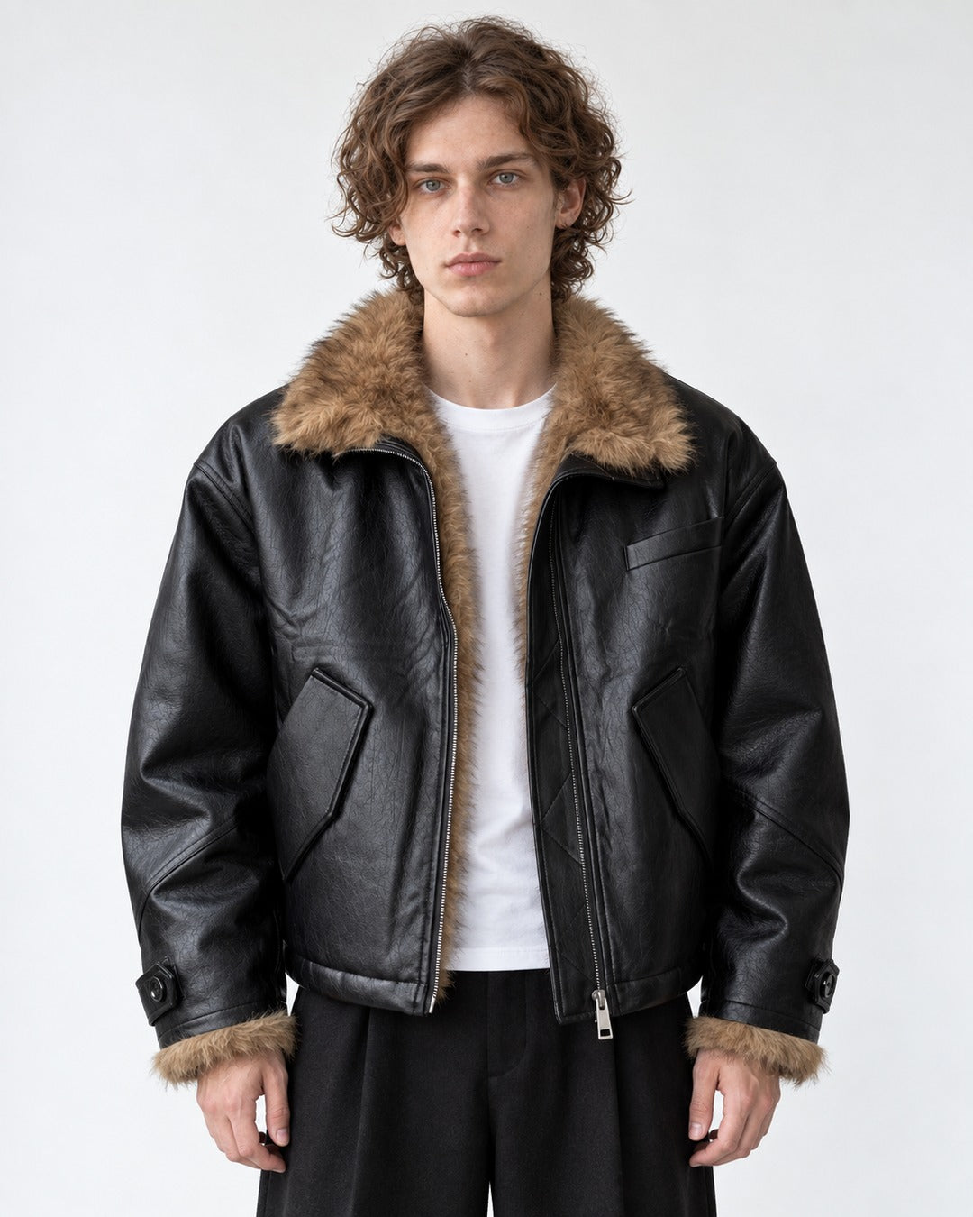 Contrast Collar Diamond-Quilted Jacket