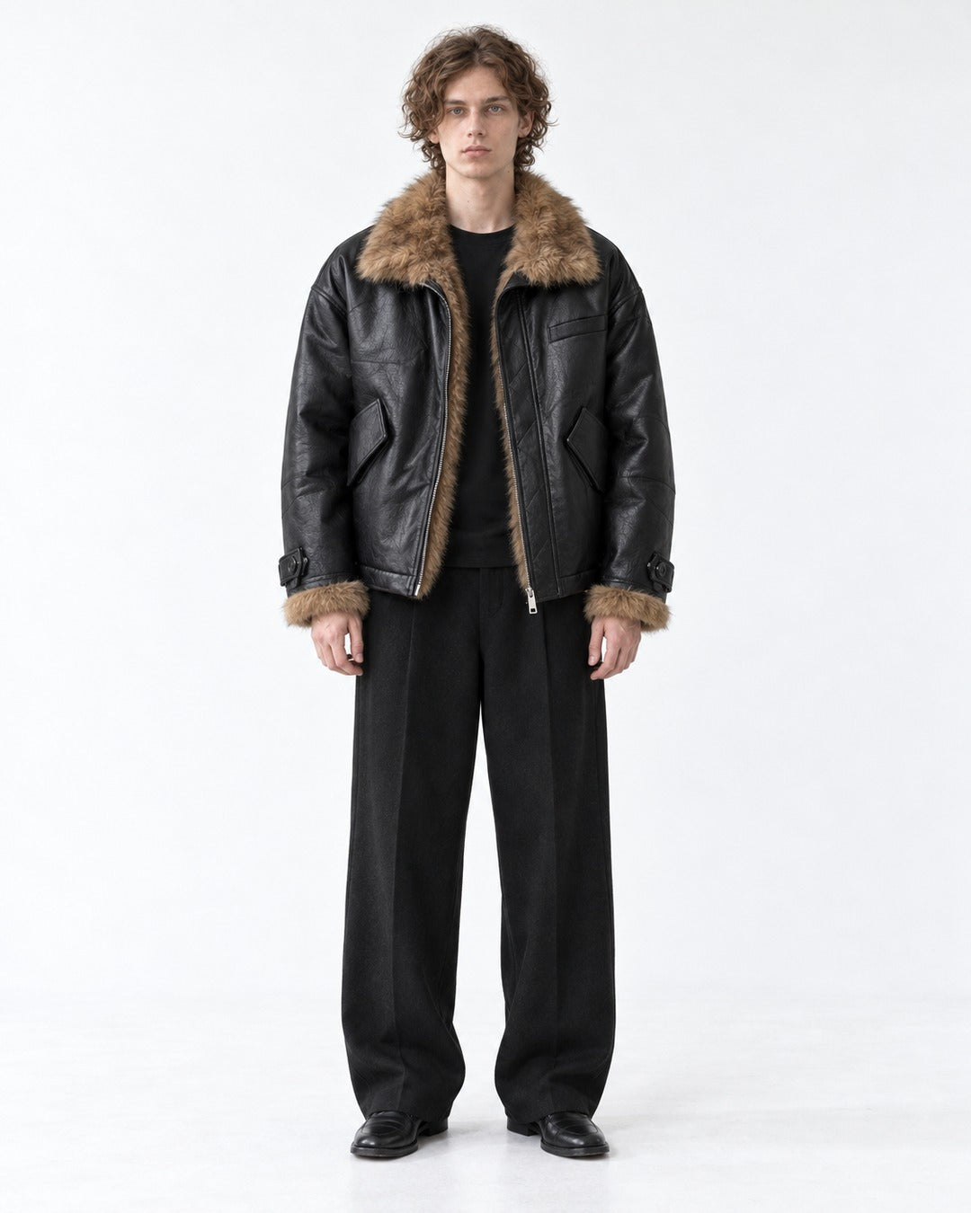 Contrast Collar Diamond-Quilted Jacket
