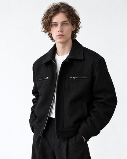 Snap Collar Dual Zip-Pocket Jacket