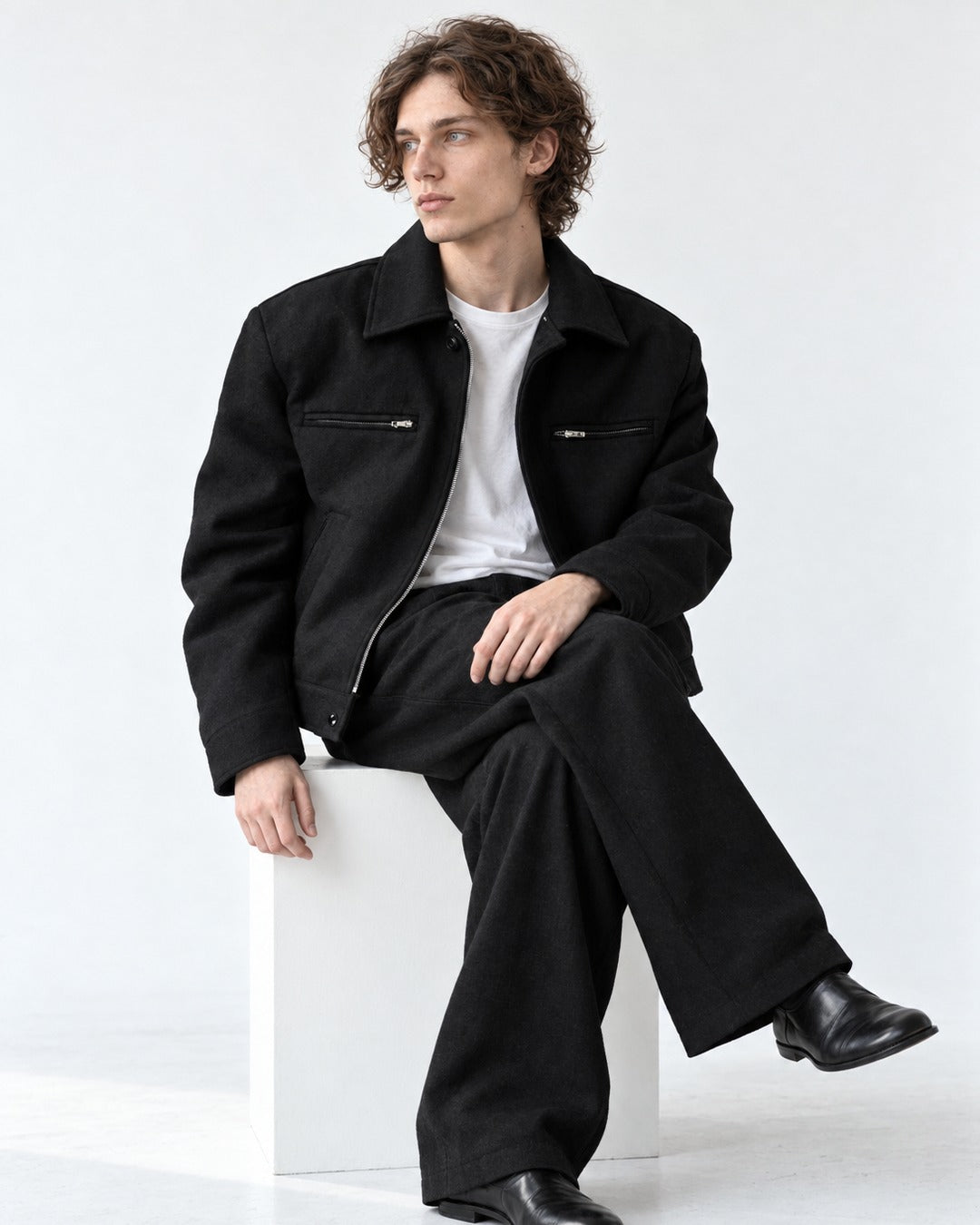 Snap Collar Dual Zip-Pocket Jacket
