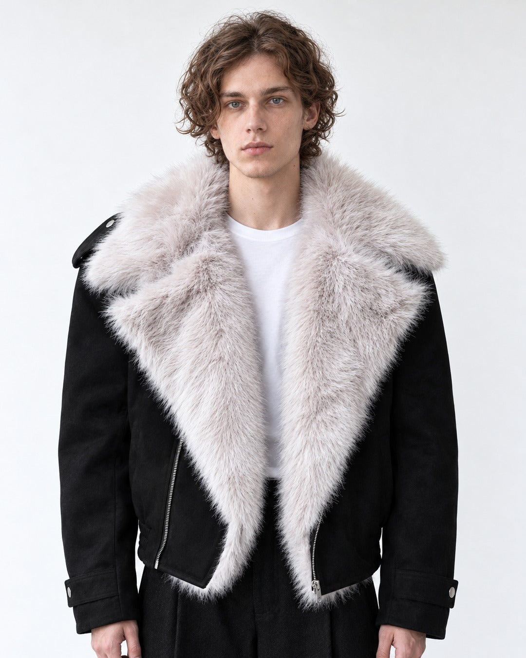 Oversized Lapel Moto Jacket