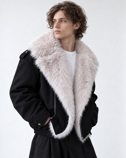 Oversized Lapel Moto Jacket