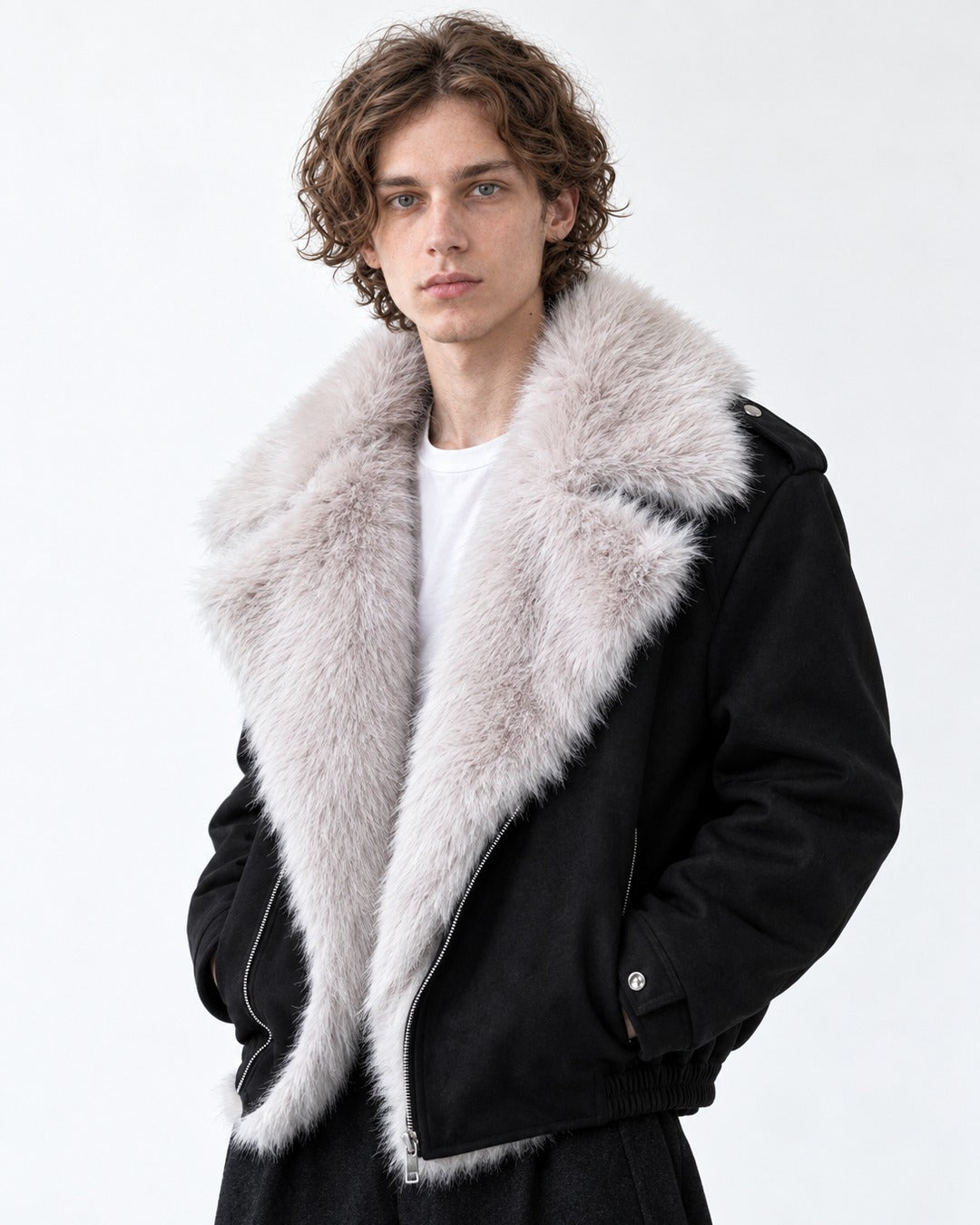 Oversized Lapel Moto Jacket