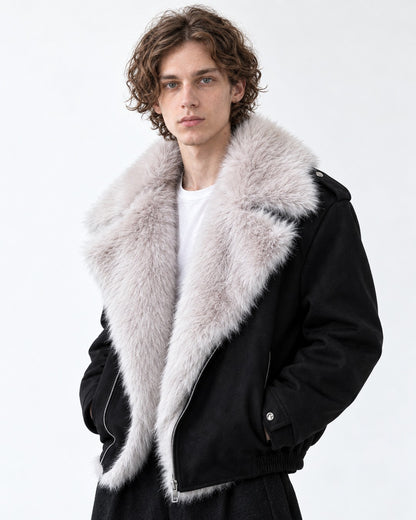 Oversized Lapel Moto Jacket