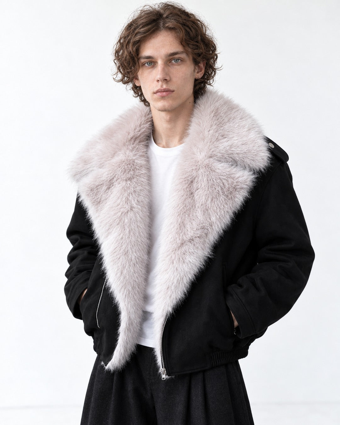 Oversized Lapel Moto Jacket