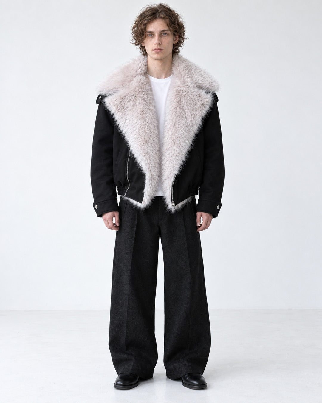 Oversized Lapel Moto Jacket