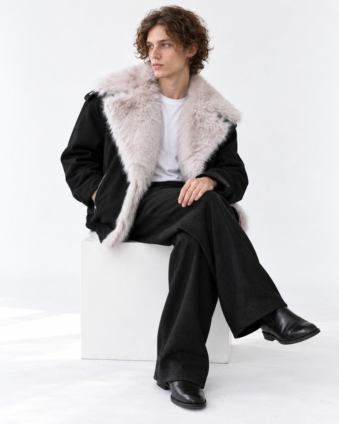 Oversized Lapel Moto Jacket