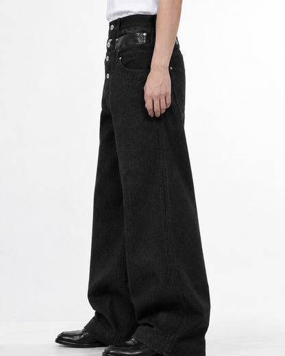 Double Waistband Denim Pants