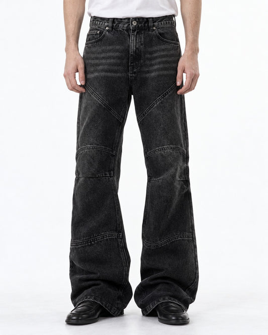 Paneled Flared Jeans