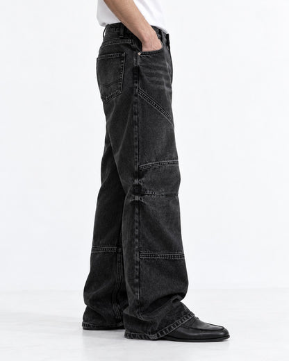 Paneled Flared Jeans