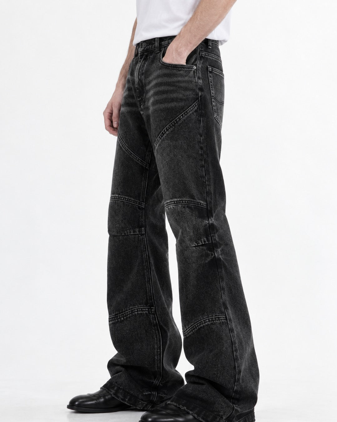 Paneled Flared Jeans