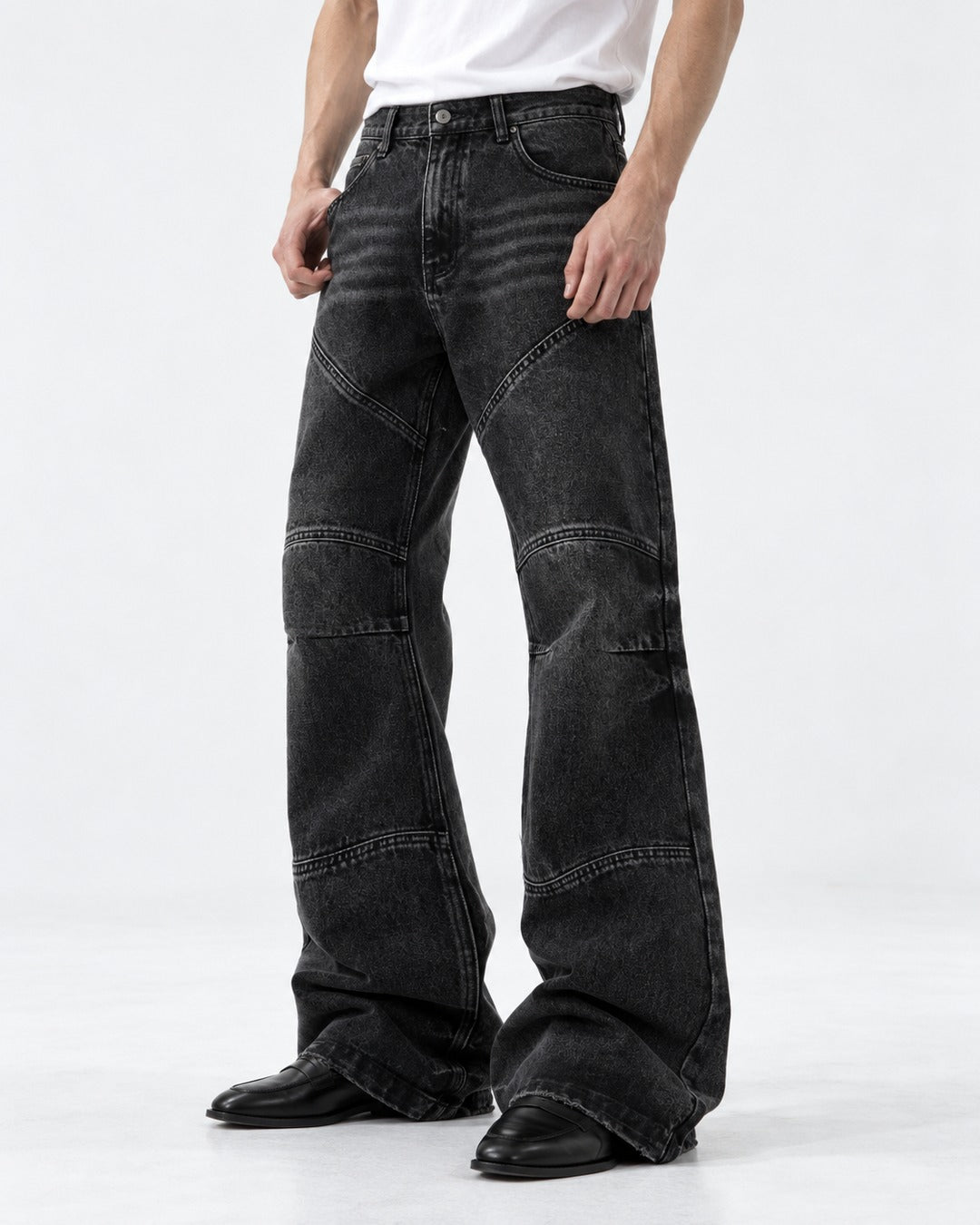 Paneled Flared Jeans