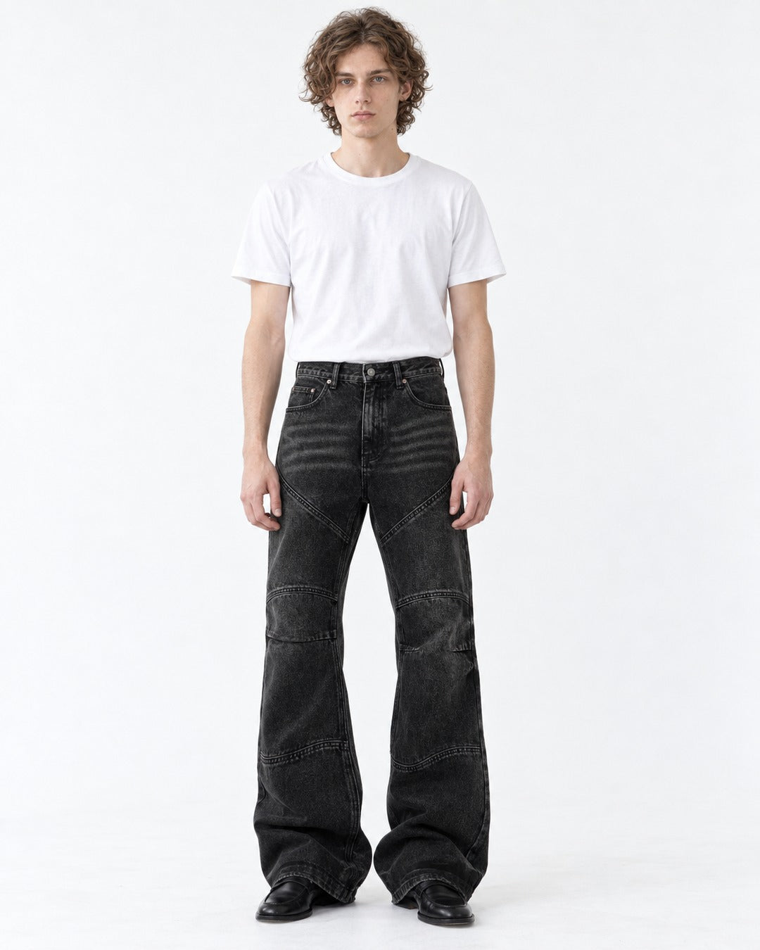 Paneled Flared Jeans