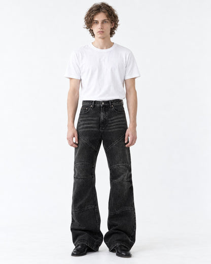 Paneled Flared Jeans