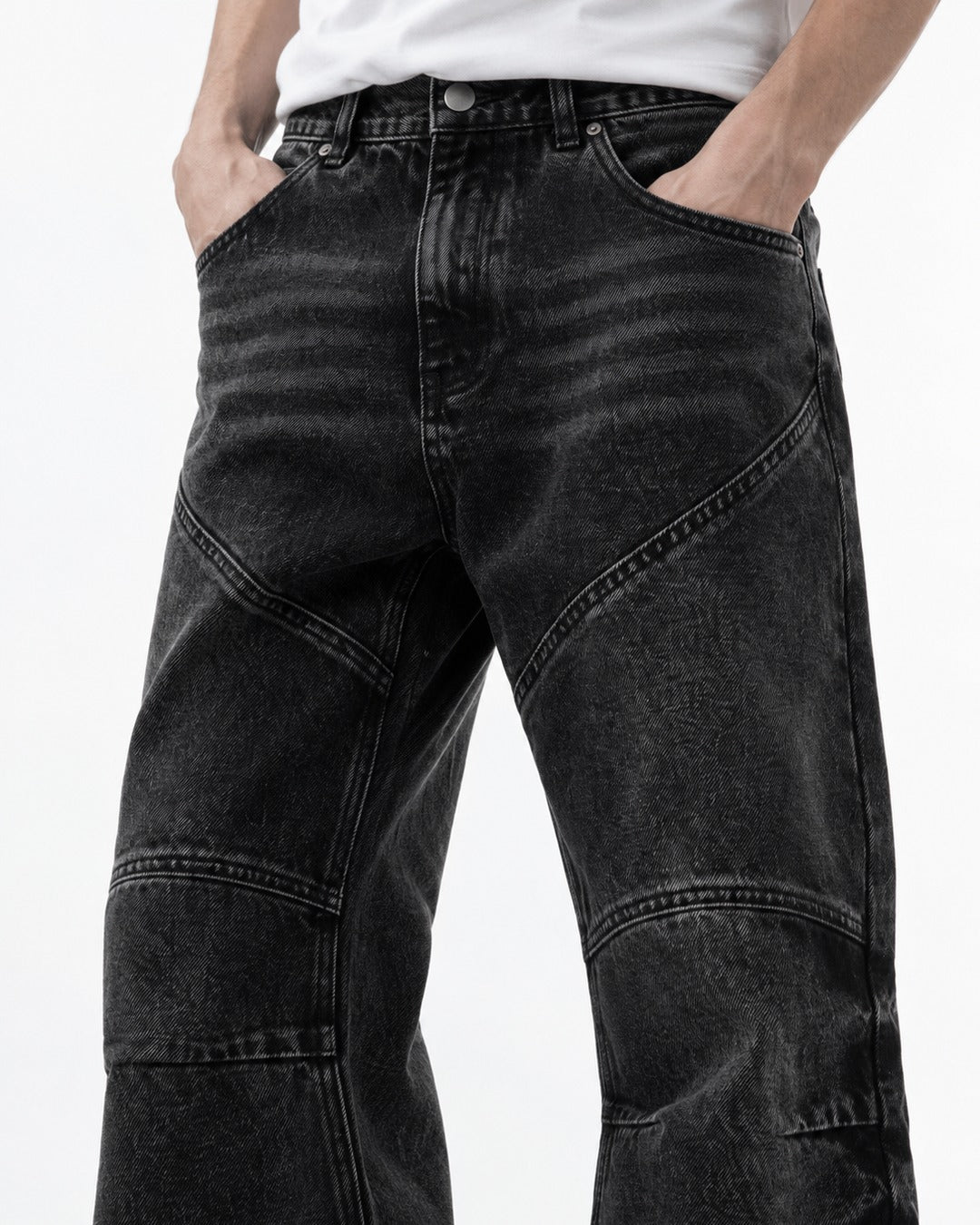 Paneled Flared Jeans
