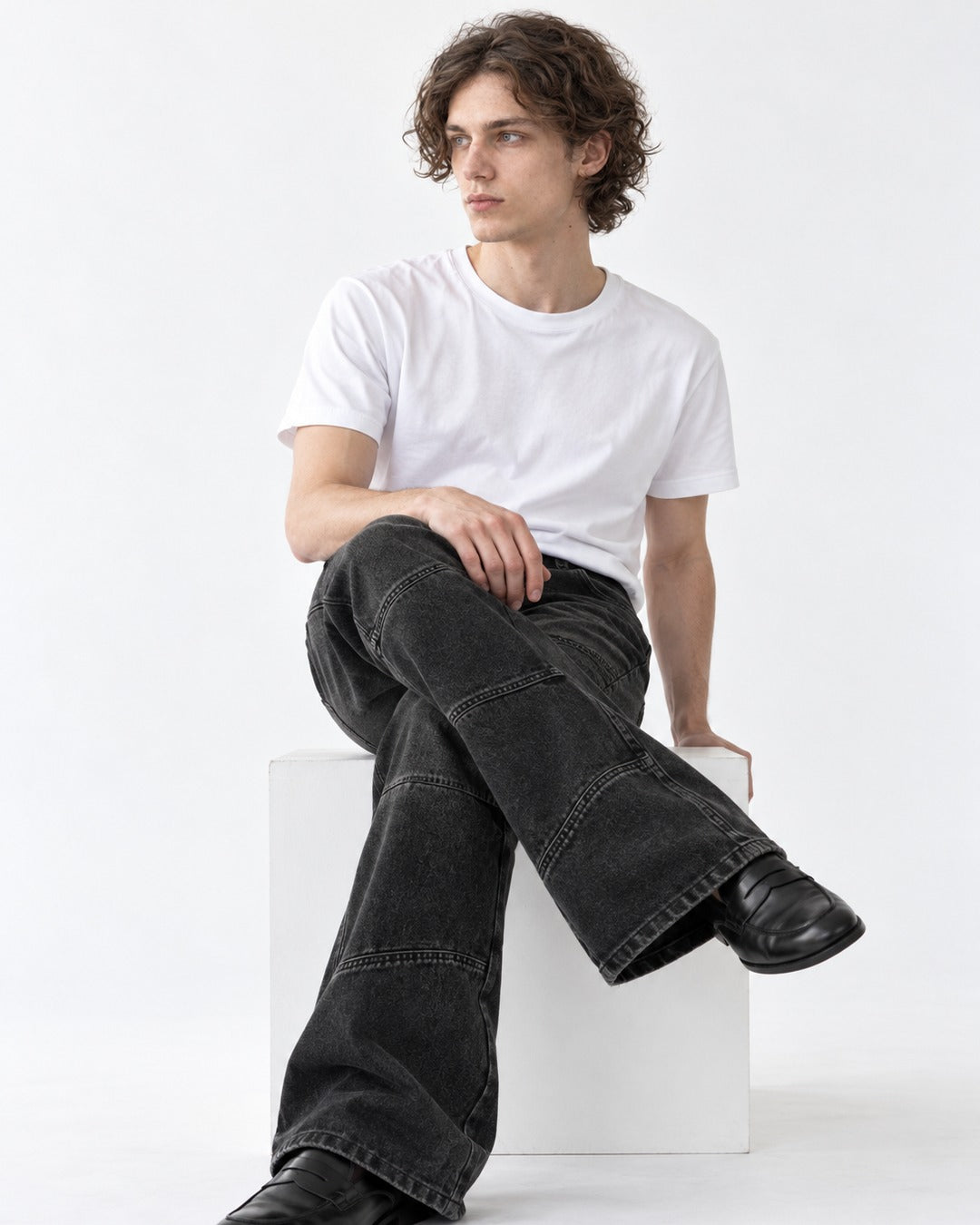 Paneled Flared Jeans