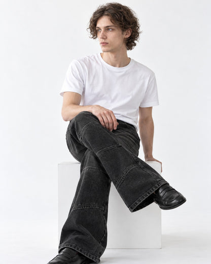 Paneled Flared Jeans