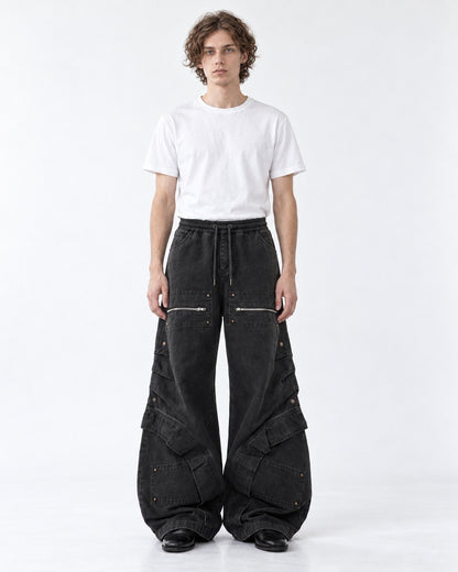 Washed Wide-Leg Sweatpants