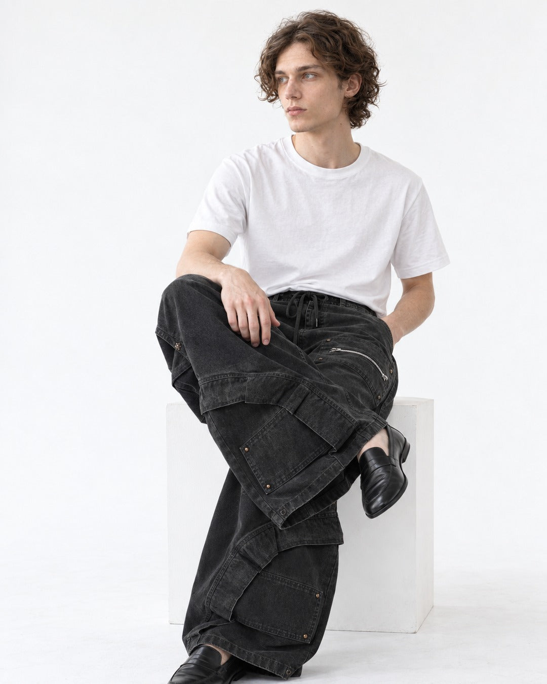 Washed Wide-Leg Sweatpants