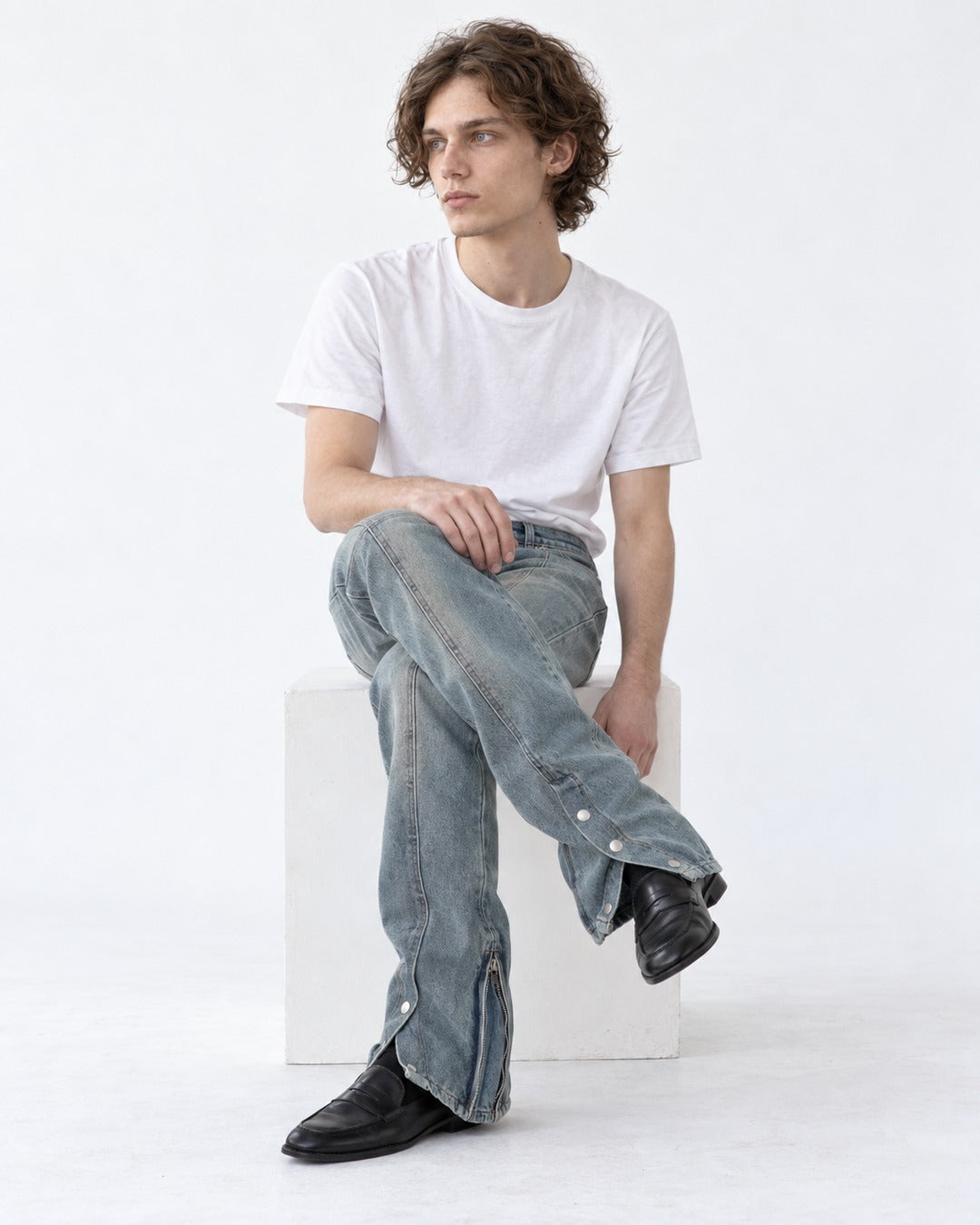 Faded Flared Jeans