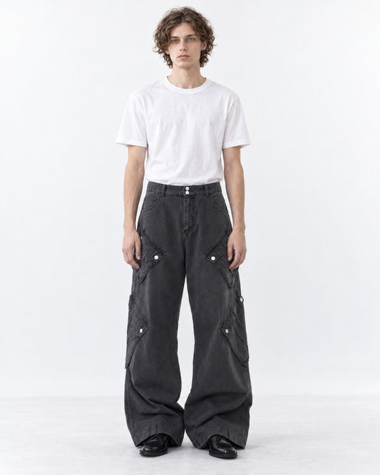 Patchwork Wide-Leg Pants