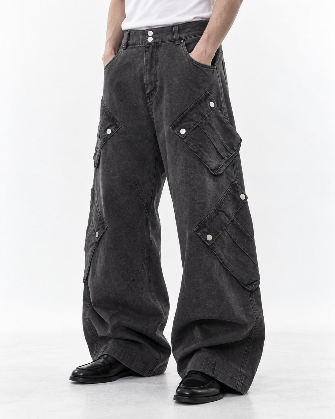 Patchwork Wide-Leg Pants