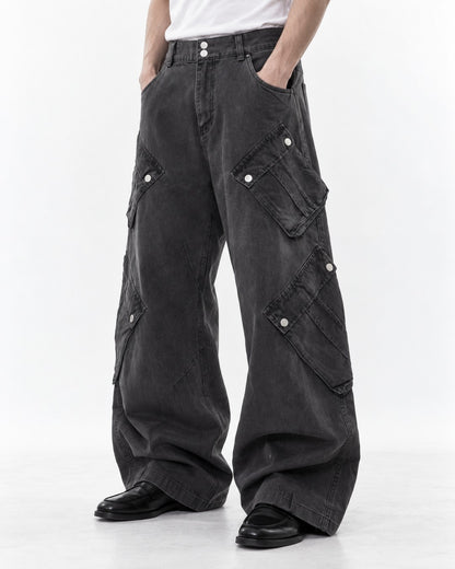 Patchwork Wide-Leg Pants