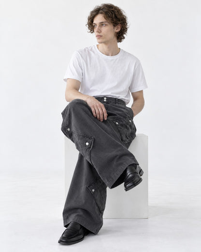 Patchwork Wide-Leg Pants