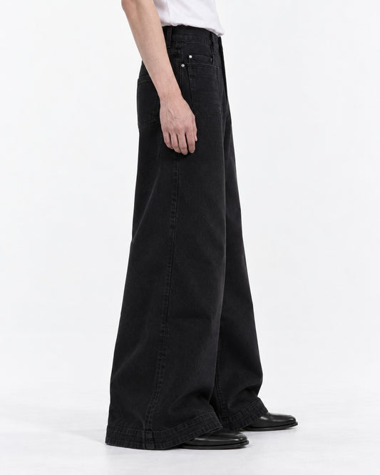 Flared Pants with Pleated Front