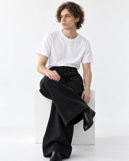 Flared Pants with Pleated Front