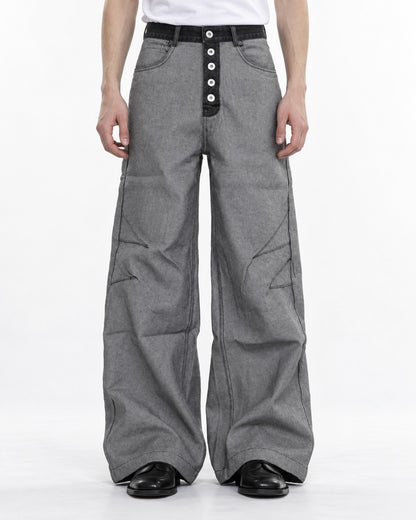 Distressed Raw Denim Pants