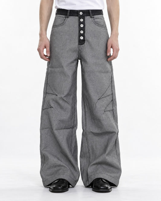 Distressed Raw Denim Pants