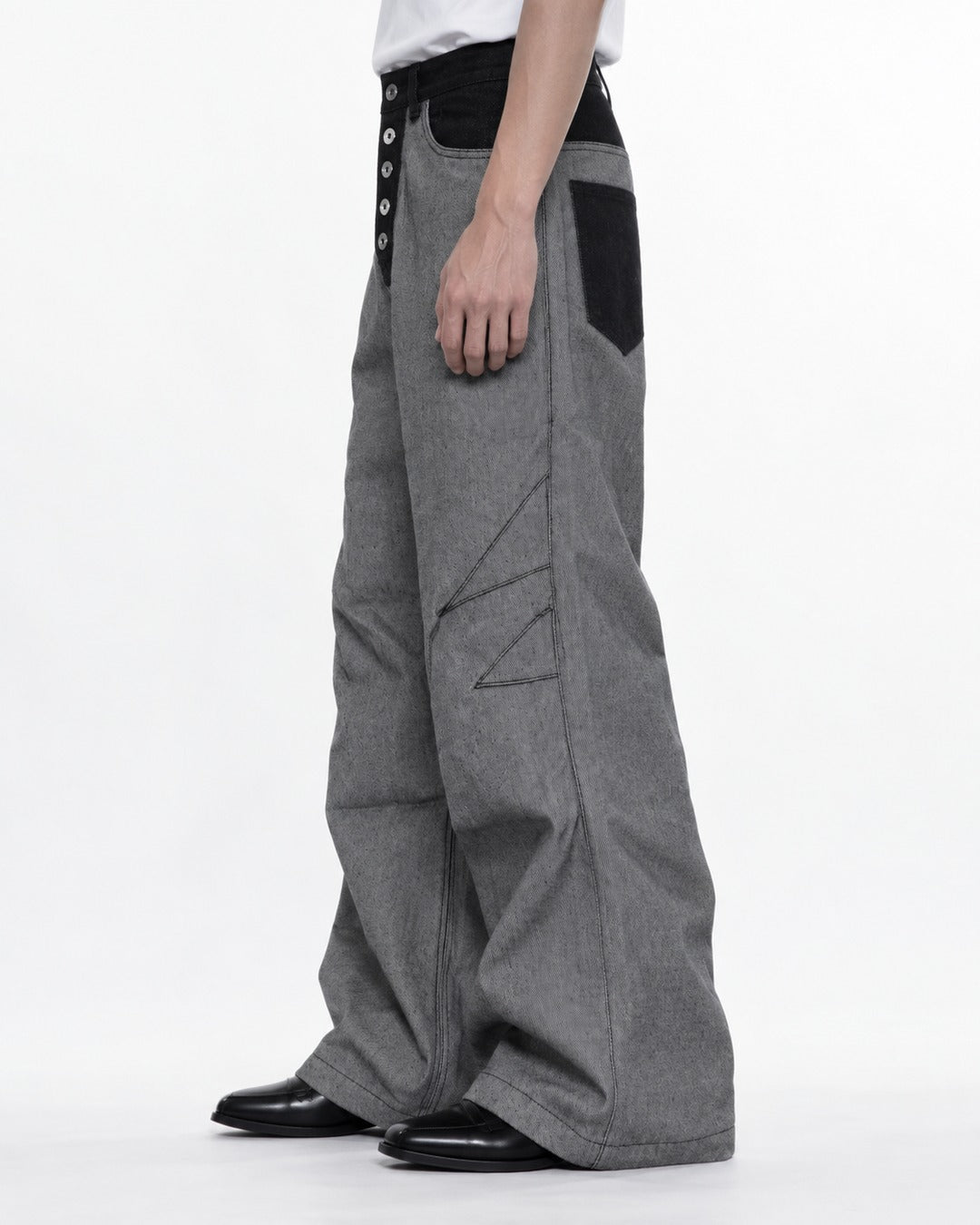 Distressed Raw Denim Pants