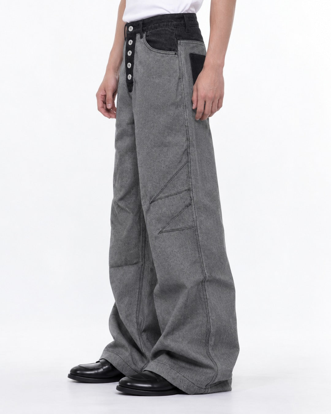 Distressed Raw Denim Pants