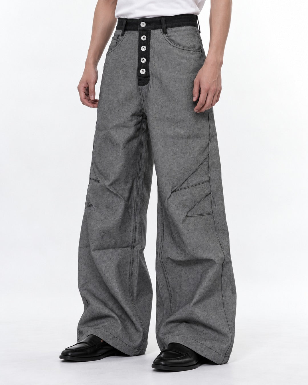 Distressed Raw Denim Pants