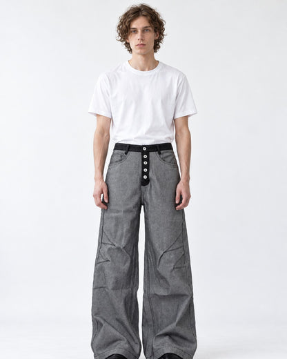 Distressed Raw Denim Pants