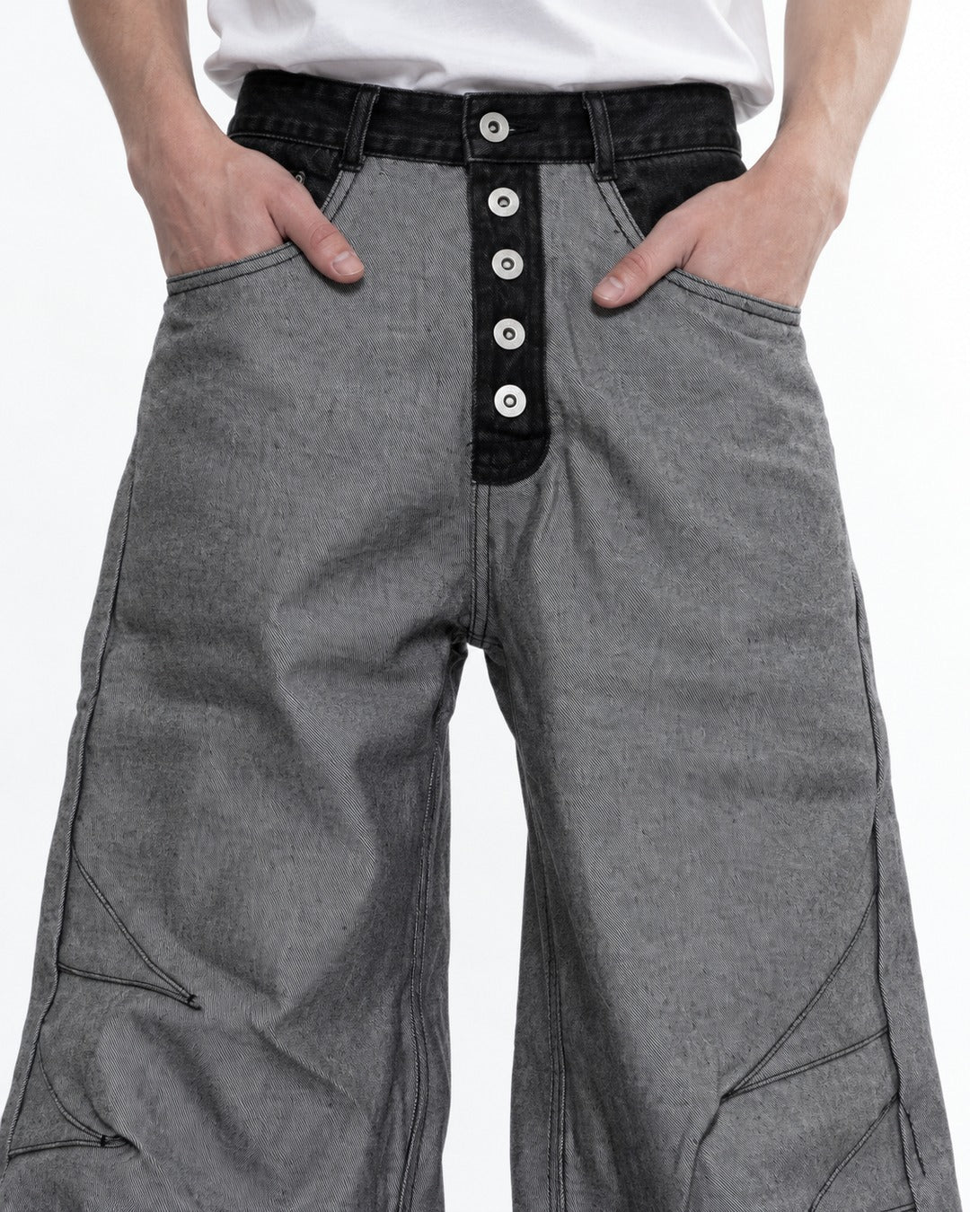 Distressed Raw Denim Pants