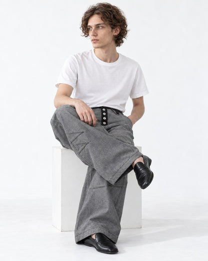 Distressed Raw Denim Pants