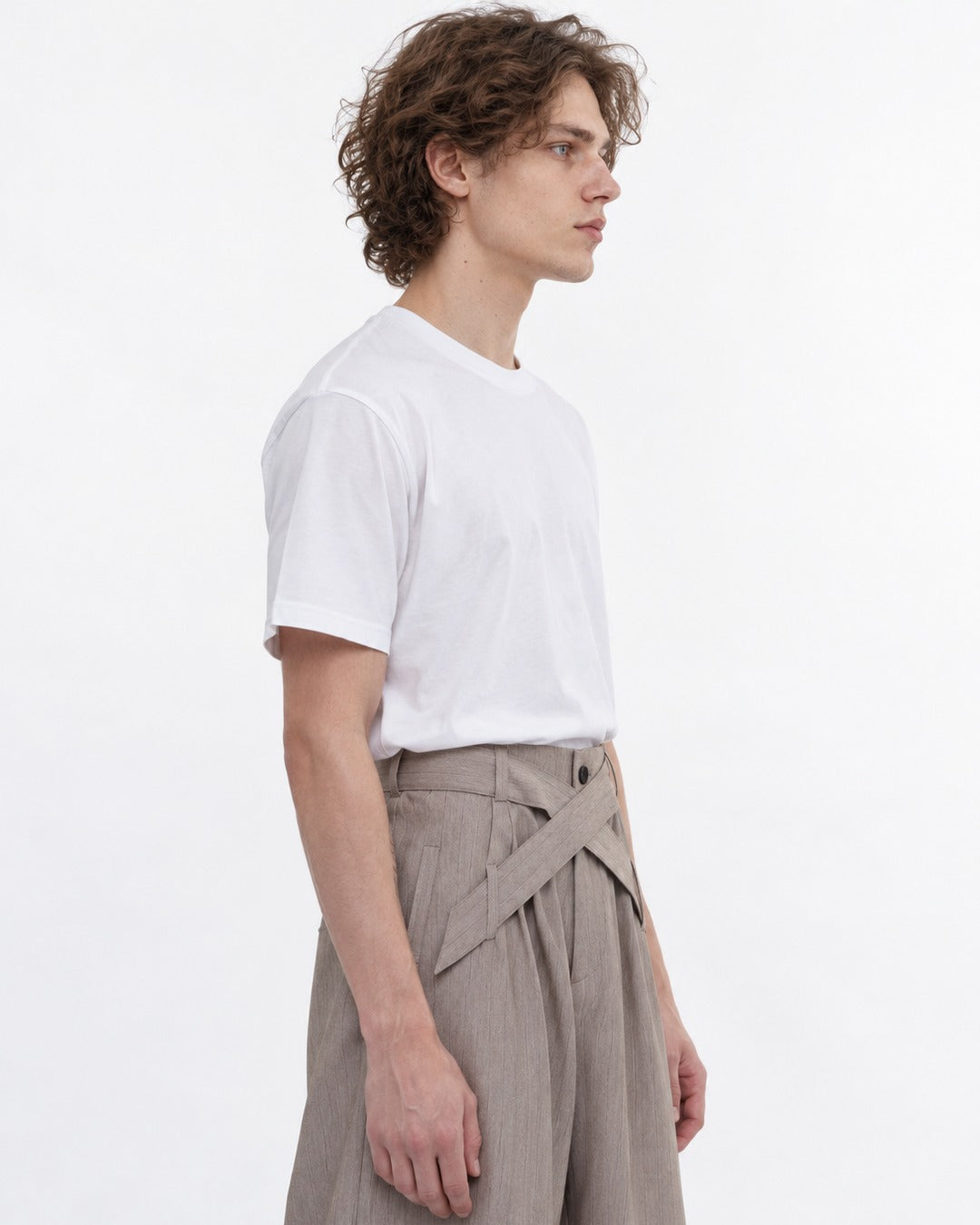 Wrap-Waistband Wide-Leg Pants