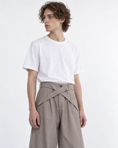 Wrap-Waistband Wide-Leg Pants